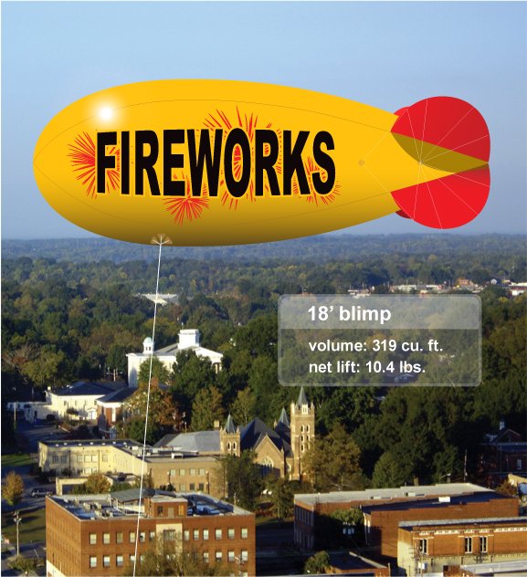 Advertising Blimps for Fireworks Stands